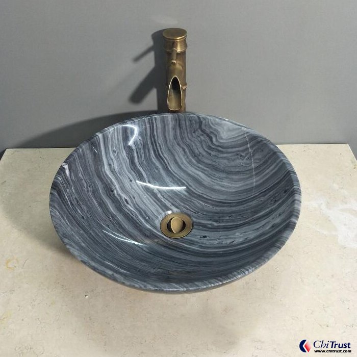 Cloud gray marble stone washing basin